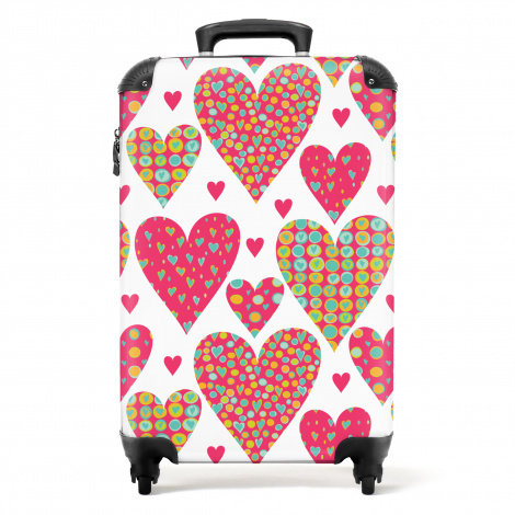 Koffer - Patroon - Hartjes - Roze - Meisjes