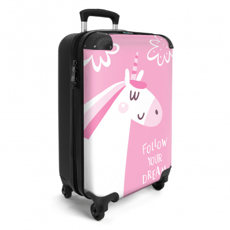 Koffer - Eenhoorn - Quote - Follow your dream - Roze - Meisjes-2