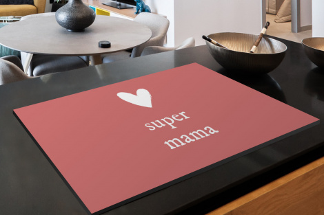 Inductiebeschermer - Presentje voor Moederdag super mama roze/wit-2