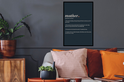 Poster met lijst - Mama definitie - Mother - Quotes - Spreuken - Staand-2