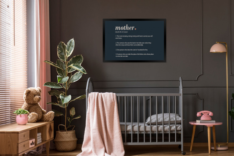 Poster met lijst - Mama definitie - Mother - Quotes - Spreuken - Liggend-3