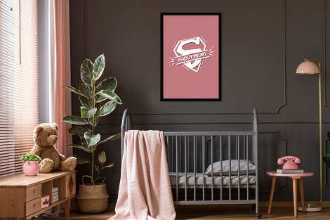 Poster met lijst - Spreuken - Supermom - Moeder - Quotes - Staand-3
