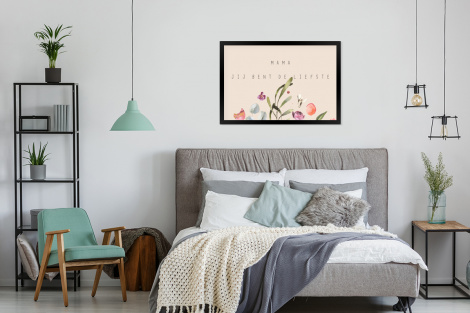 Poster met lijst - Spreuken - Mama jij bent de liefste - Quotes - Moeder - Liggend-4