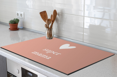 Inductiebeschermer - Presentje voor Moederdag super mama lichtroze/wit-3