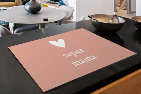 Inductiebeschermer - Presentje voor Moederdag super mama lichtroze/wit-2