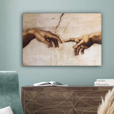 Canvas schilderij - Adam - Michelangelo - Schilderij - Creation of Adam-4