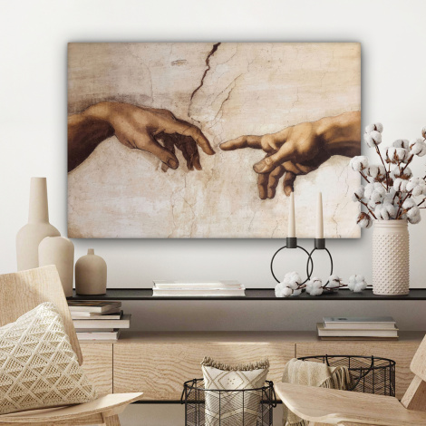 Canvas schilderij - Adam - Michelangelo - Schilderij - Creation of Adam-3