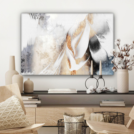 Leinwandbild - Luxus - Abstrakt - Gold - Weiß-3