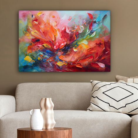 Canvas schilderij - Olieverf - Kunst - Abstract - Kleurrijk-2