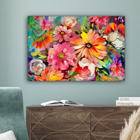 Leinwandbild - Blumen - Kunst - Gemälde - Botanisch-4
