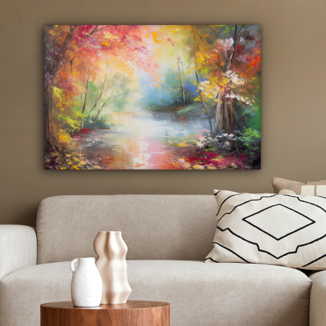 Leinwandbild - Landschaft - Ölfarbe - Bunt - Natur-2