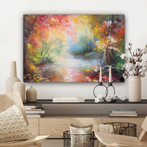 Leinwandbild - Landschaft - Ölfarbe - Bunt - Natur-3