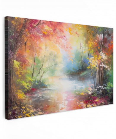 Leinwandbild - Landschaft - Ölfarbe - Bunt - Natur
