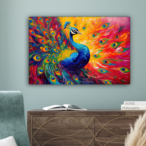 Leinwandbild - Pfau - Kunst - Gemälde - Pfauenfedern-4