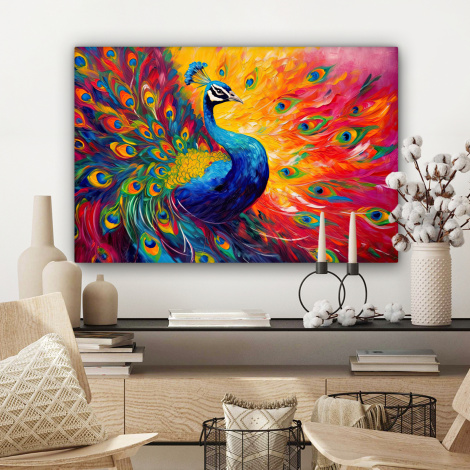 Leinwandbild - Pfau - Kunst - Gemälde - Pfauenfedern-3