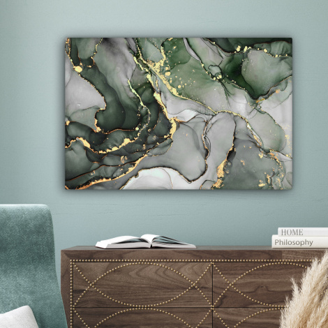 Canvas schilderij - Luxe - Marmer - Groen-4