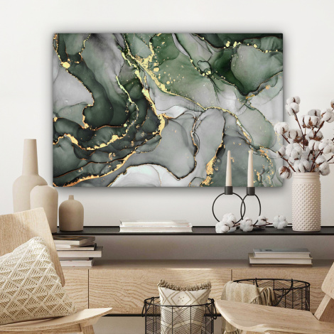 Canvas schilderij - Luxe - Marmer - Groen-3