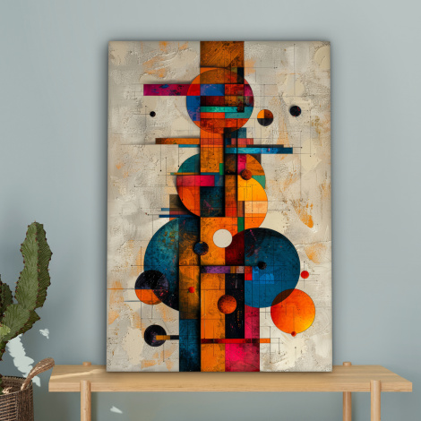 Canvas schilderij - Vintage - Moderne kunst - Oranje - Geometrische vormen-4