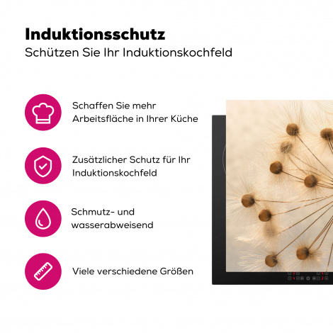 Herdabdeckplatte - Blumen - Braun - Pflanzen - Botanisch-3