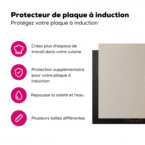 Protège-plaque à induction - Herbe de la pampa - Plumes - Pastel - Blanc-3