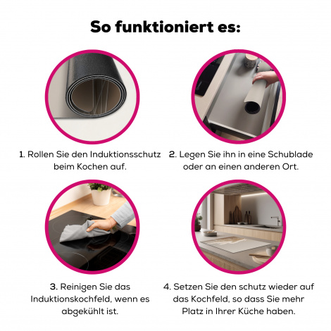Herdabdeckplatte - Pampasgras - Federn - Pastell - Weiß-7