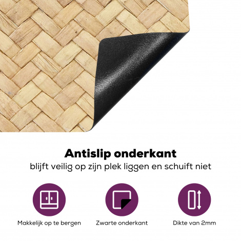 Inductiebeschermer - Patroon - Beige - Rotan print-4