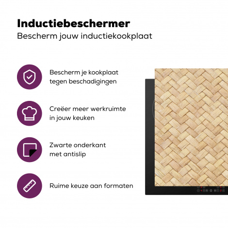 Inductiebeschermer - Patroon - Beige - Rotan print-3