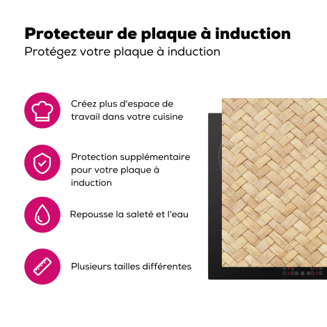 Protège-plaque à induction - Motif - Beige - Impression rotin-3