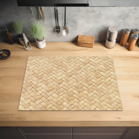 Inductiebeschermer - Patroon - Beige - Rotan print-2