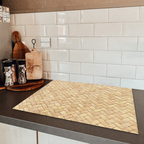 Inductiebeschermer - Patroon - Beige - Rotan print-5