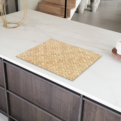 Inductiebeschermer - Patroon - Beige - Rotan print-6