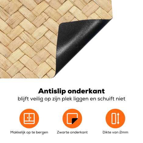 Inductiebeschermer - Patroon - Beige - Rotan print-4