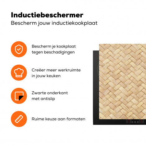 Inductiebeschermer - Patroon - Beige - Rotan print-3