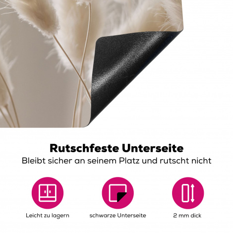 Herdabdeckplatte - Pampasgras - Fahne - Weiß-4