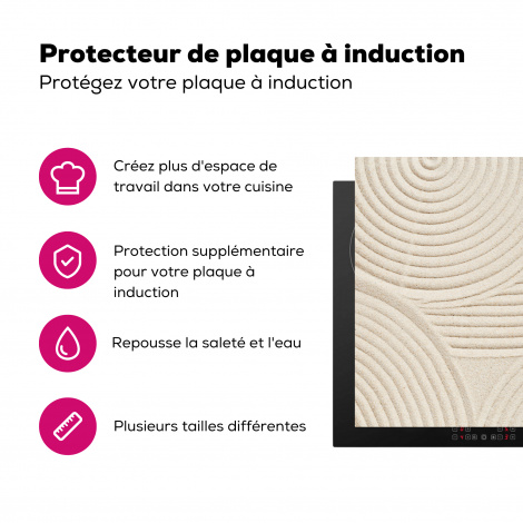 Protège-plaque à induction - Motif - Abstrait - Blanc-3