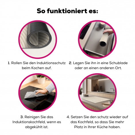 Herdabdeckplatte - Muster - Abstrakt - Weiß-7