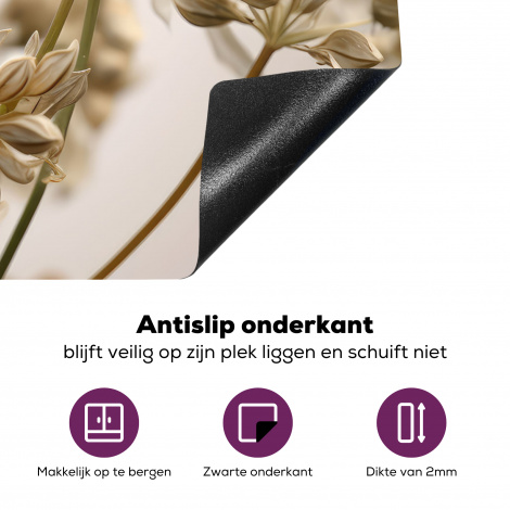 Inductiebeschermer - Droogbloemen - Beige - Wit - Planten-4