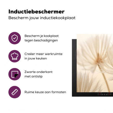 Inductiebeschermer - Bloemen - Beige - Natuur-3