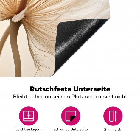 Herdabdeckplatte - Blumen - Beige - Natur-4