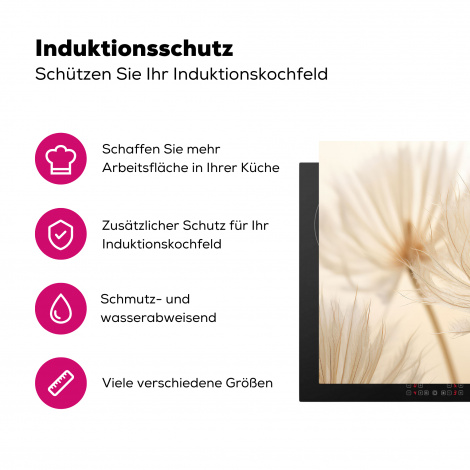 Herdabdeckplatte - Blumen - Beige - Natur-3