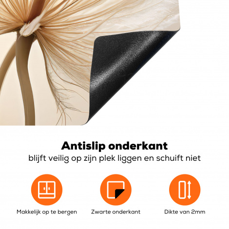 Inductiebeschermer - Bloemen - Beige - Natuur-4