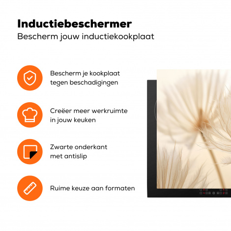 Inductiebeschermer - Bloemen - Beige - Natuur-3
