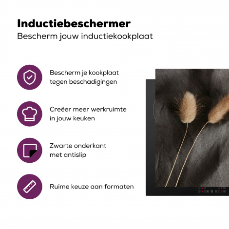 Inductiebeschermer - Pampasgras - Pluim - Zwart - Beige-3