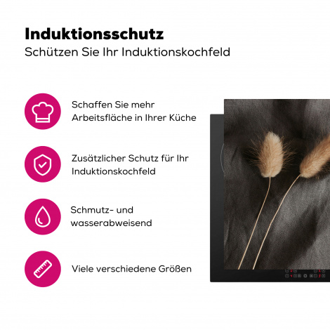 Herdabdeckplatte - Pampasgras - Flieder - Schwarz - Beige-3