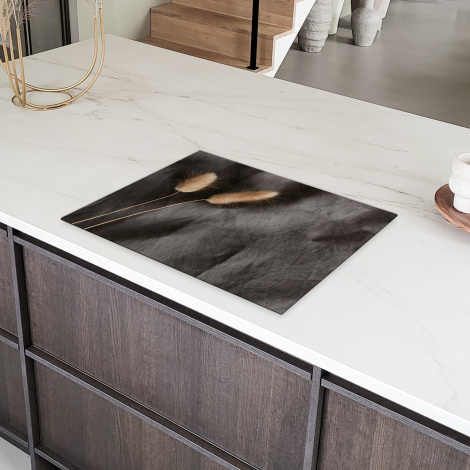 Inductiebeschermer - Pampasgras - Pluim - Zwart - Beige-6