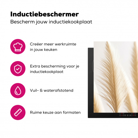 Inductiebeschermer - Pampas gras - Pluimen - Beige - Natuur-3