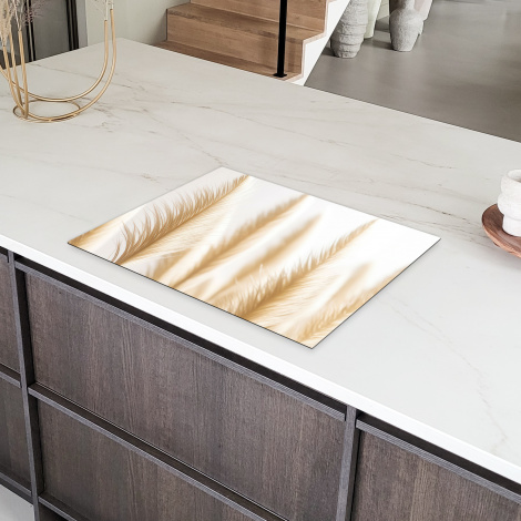 Herdabdeckplatte - Pampasgras - Federn - Beige - Natur-6