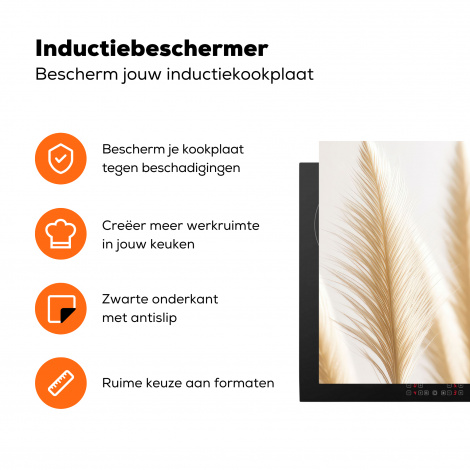 Inductiebeschermer - Pampas gras - Pluimen - Beige - Natuur-3