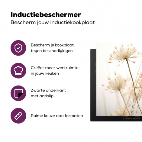 Inductiebeschermer - Bloemen - Wit - Zonlicht-3