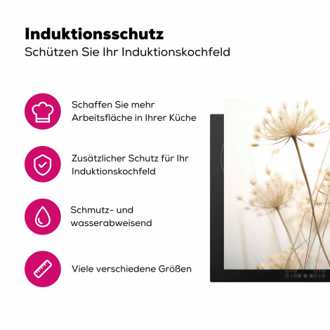 Herdabdeckplatte - Blumen - Weiß - Sonnenlicht-3
